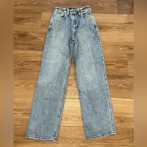 Hollister Embroidered Light Blue Jeans